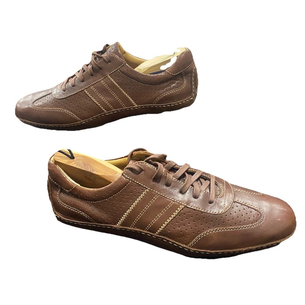 Sperry Top Sides Gold Cup Brown Leather Shoes 10.5 Lamb skin Lining